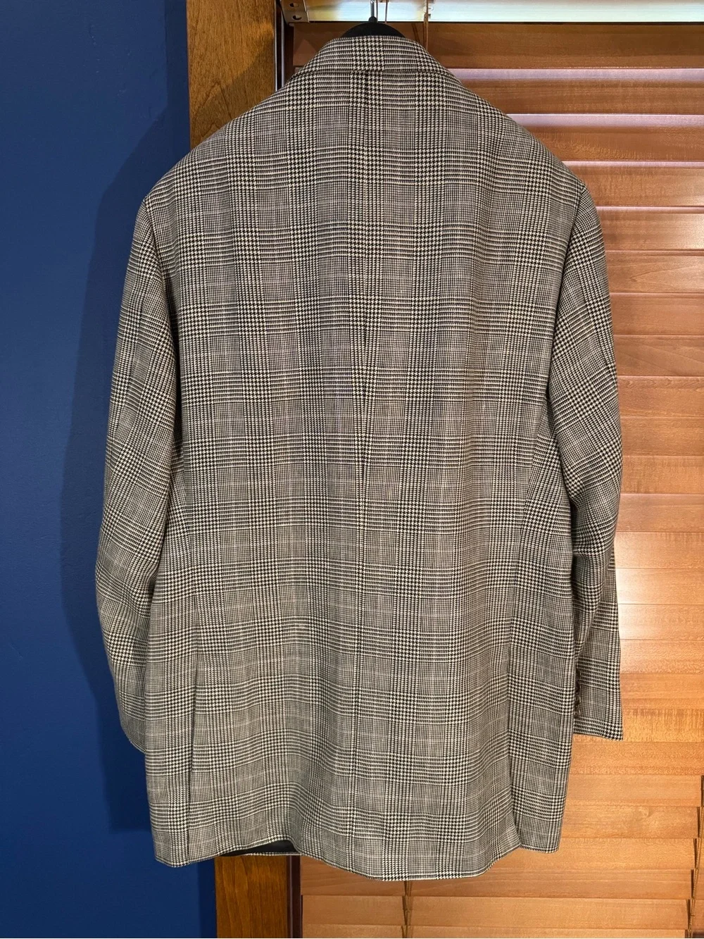 Polo by Ralph Lauren Glen Plaid Sport Coat in White/Black Wool & Flax 42L READ - Picture 4 of 16